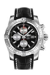 Breitling Super Avenger 2 Black Leather Deployment A1337111 Bc29 Watch